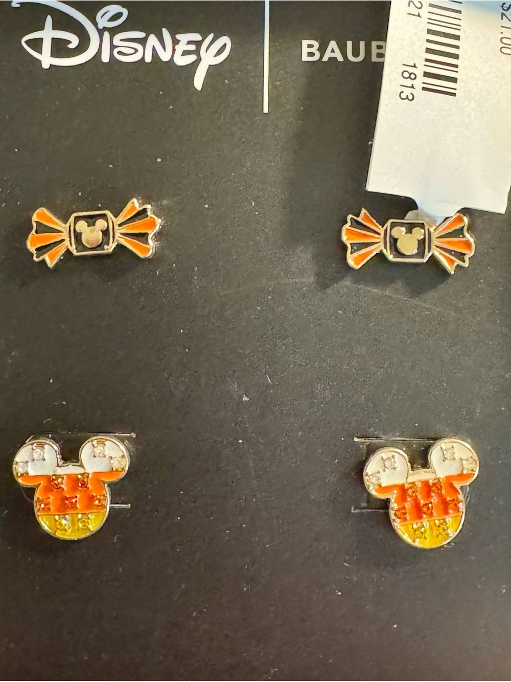 Baublebar Disney Orange and Yellow Candycorn Mickey’s & Candy Bow Earrings